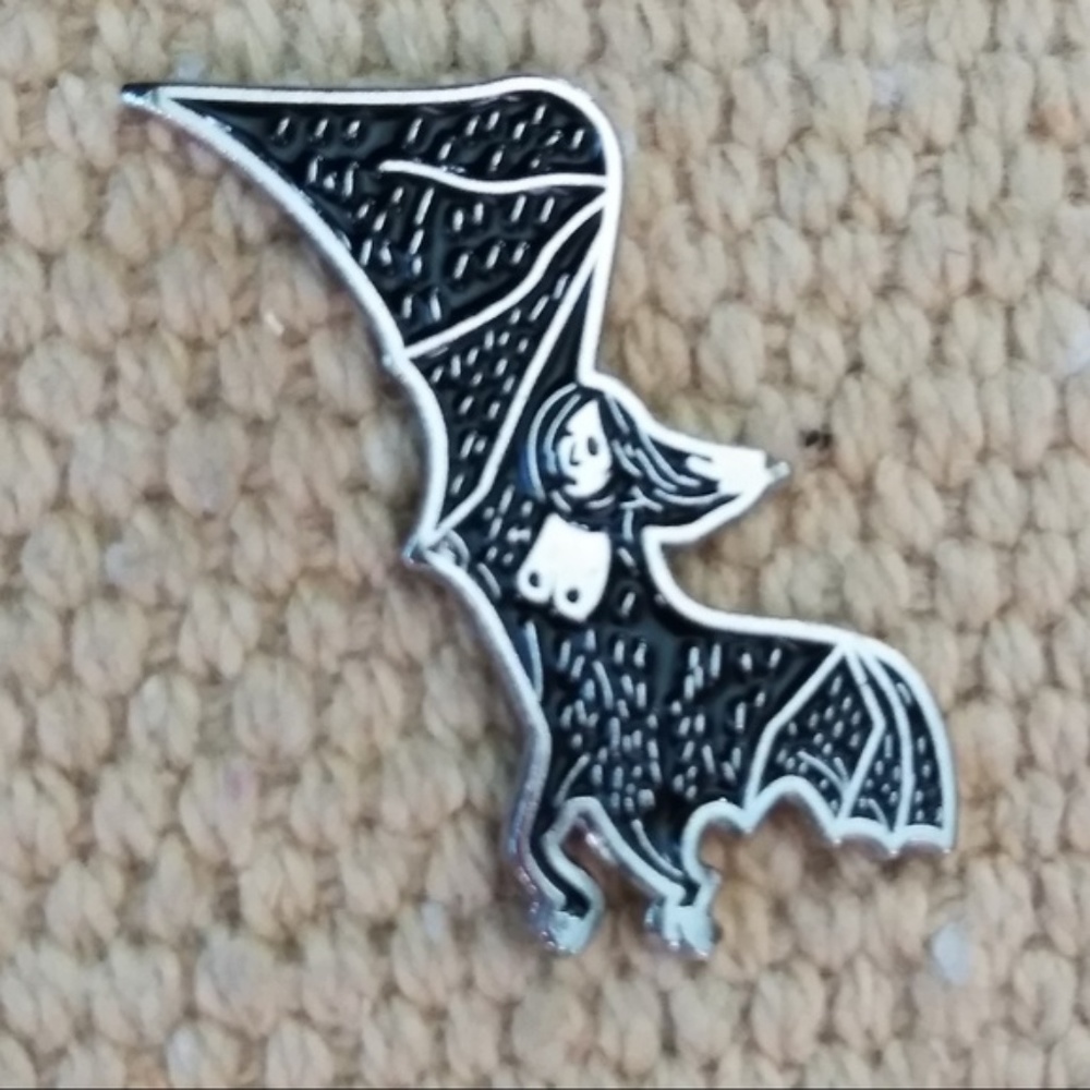CLOSEOUT SALE! Bat Woman Enamel Pin Goth - Picture 3 of 4